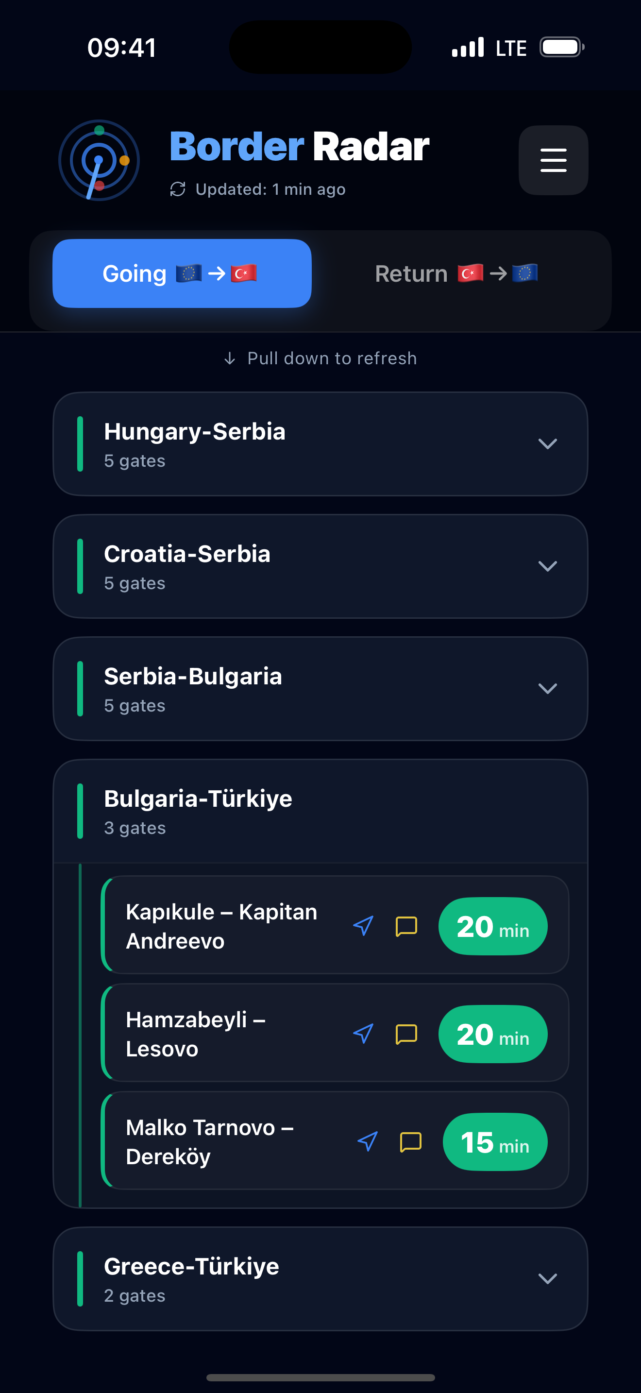 Multiple border sections